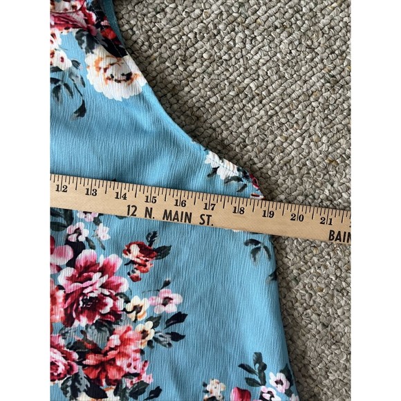 ✅SOLD Womens Aqua Floral Sleeveless Size XL - Picture 12 of 13